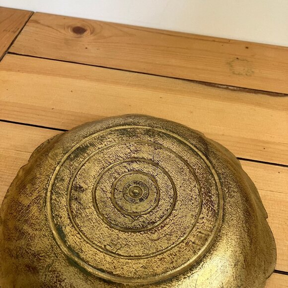 Florentine Decorative Bowl Molded Plastic Gold & Orange Vintage Made in Italy - Picture 6 of 6